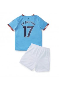 Fotbalové Dres Manchester City Kevin De Bruyne #17 Dětské Domácí Oblečení 2022-23 Krátký Rukáv (+ trenýrky)